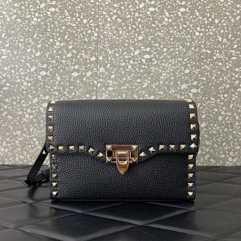 Valentino Smll Rockstud Black Crossbody Bag 22.5x15x6cm