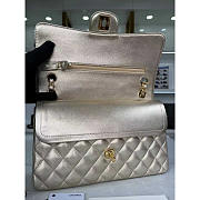 Chanel Lambskin Medium Double Flap Bag Metallic Gold 25cm - 3