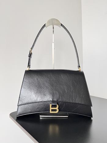 Balenciaga Crush Medium Sing Bag In Black Gold 31x21x11cm