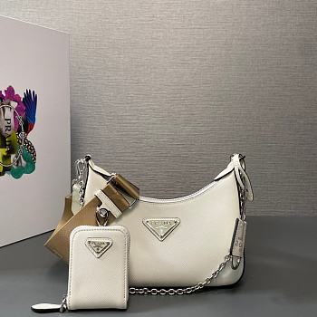 Prada Re-Edition 2005 Re-Nylon Bag White 22x18x6cm
