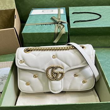 Gucci Marmont Small Shoulder White Bag 26x15x7cm