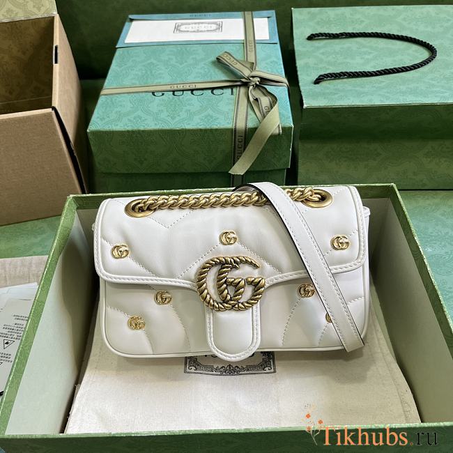 Gucci Marmont Mini Shoulder White Bag 22x13x6cm - 1