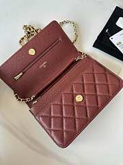 Chanel Wallet On Chain Red Wine Caviar Gold 19x12x3cm - 5