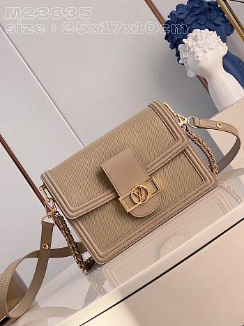 Louis Vuitton LV Dauphine MM Bag Poivre Brown 25 x 17 x 10.5 cm