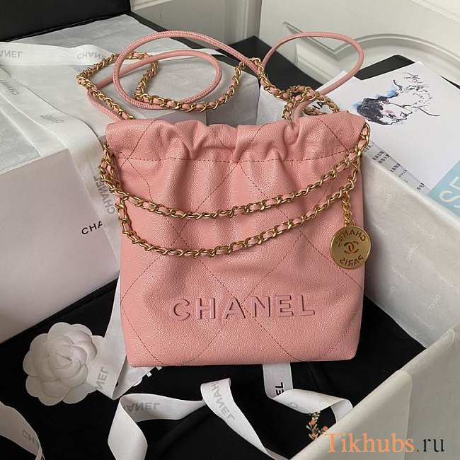 Chanel 22 Mini Handbag Pink Caviar Gold 20 × 19 × 6 cm - 1