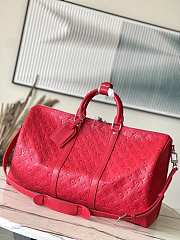 Louis Vuitton LV Keepall Bandoulière 50 Red Taurillon 50 x 29 x 23 cm - 1