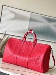 Louis Vuitton LV Keepall Bandoulière 50 Red Taurillon 50 x 29 x 23 cm - 5