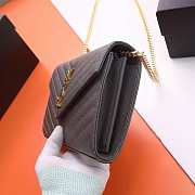 YSL Envelope Woc Grey Gold Hardware Bag 22.5x14x4cm - 3