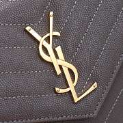 YSL Envelope Woc Grey Gold Hardware Bag 22.5x14x4cm - 2