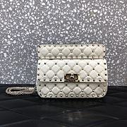 Valentino Small Rockstud Spike Bag White 20x5x11.5cm - 1