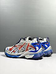 Balenciaga Runner Distressed Panelled Mesh Sneakers Blue - 5