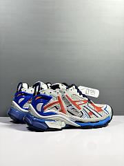 Balenciaga Runner Distressed Panelled Mesh Sneakers Blue - 4