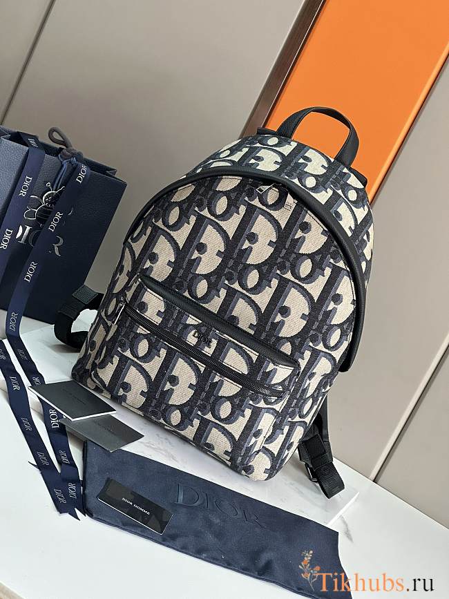 Dior Rider Backpack Black Beige Maxi Oblique 30 x 42 x 15 cm - 1