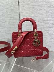 Dior Small Lady Red Gold Hardware 20cm - 1