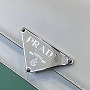 Prada Triangle-Logo Leather Shoulder Bag White 24x15x6cm - 5