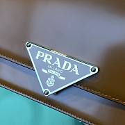 Prada Triangle-Logo Leather Shoulder Bag Brown 24x15x6cm - 4