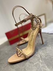 Christian Louboutin So Me 100 Studded Leather Sandals Beige - 4