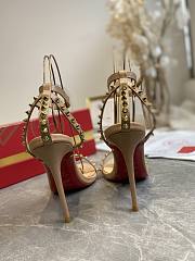Christian Louboutin So Me 100 Studded Leather Sandals Beige - 3