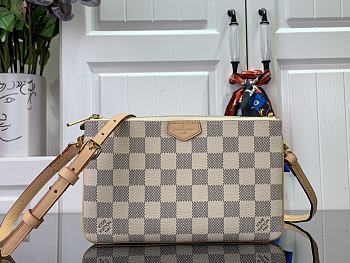 Louis Vuitton LV Double Zip Pochette Damier White 20 x 12.5 x 3 cm