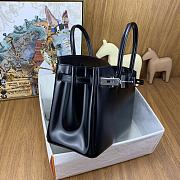 Hermes Birkin Black Box Silver Hardware 30cm - 4