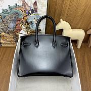 Hermes Birkin Black Box Silver Hardware 30cm - 3