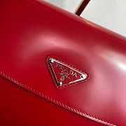 Prada Cleo Brushed Leather Shoulder Bag Red 24x19x6cm - 4