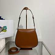 Prada Cleo Brushed Leather Shoulder Bag Brown 24x19x6cm - 4