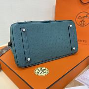 Hermes Birkin Green Ostrich Silver Hardware 30cm - 3