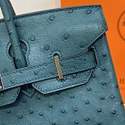 Hermes Birkin Green Ostrich Silver Hardware 30cm - 2