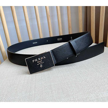 Prada Saffiano Leather Belt Black 3.5cm
