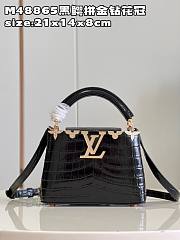 Louis Vuitton LV Mini Capucines Crocodile Black 21cm - 1