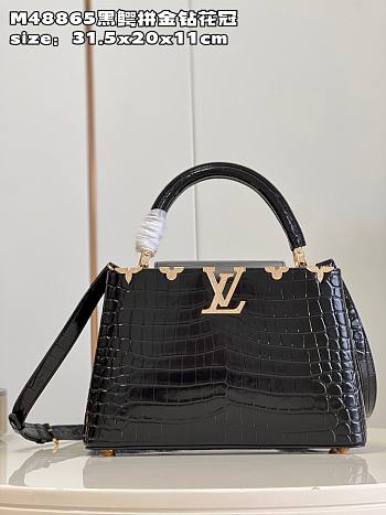 Louis Vuitton LV Capucines BB Crocodile Black 27cm