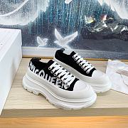 Alexander McQueen Graffiti Tread Slick Black White Sneaker - 1