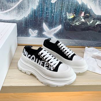 Alexander McQueen Graffiti Tread Slick Black White Sneaker