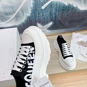 Alexander McQueen Graffiti Tread Slick Black White Sneaker - 5