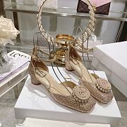 Dior Rose Pump Beige Suede Calfskin With Strass 3.5cm - 1