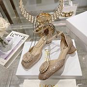 Dior Rose Pump Beige Suede Calfskin With Strass 3.5cm - 5