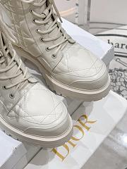 Dior D-Leader Ankle Boot Quilted Cannage Calfskin White - 3