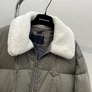 Prada Cropped Technical Cotton Down Jacket Forest Green - 4