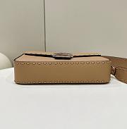 Fendi Baguette Camellia Selleria Bag Beige 27x15x6cm - 4