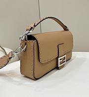 Fendi Baguette Camellia Selleria Bag Beige 27x15x6cm - 2