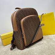 Fendi Backpack Chiodo Diagonal Brown 43x14x33cm - 3