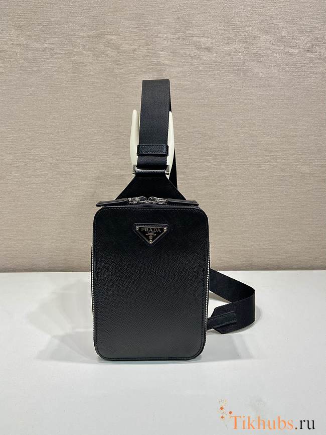 Prada Brique Saffiano Leather Bag Black 20x14x4cm  - 1