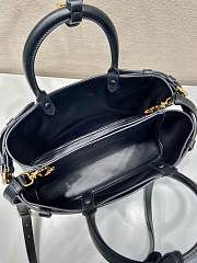 Prada Medium Leather Handbag With Belt Black 35x25x14cm - 6