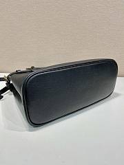 Prada Medium Leather Handbag With Belt Black 35x25x14cm - 4