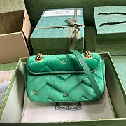 Gucci GG Marmont Mini Shoulder Bag Green Velvet 22x13x6cm - 4