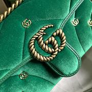 Gucci GG Marmont Mini Shoulder Bag Green Velvet 22x13x6cm - 3