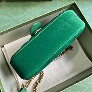 Gucci GG Marmont Mini Shoulder Bag Green Velvet 22x13x6cm - 2