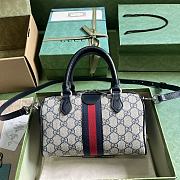 Gucci Ophidia GG Mini Top Handle Bag Blue 21.5x14x11.5cm - 4