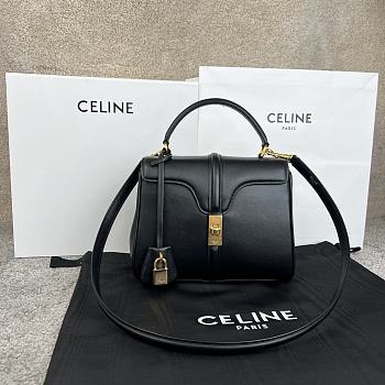 Celine Small 16 Bag Calfskin Black 23x19x10.5cm